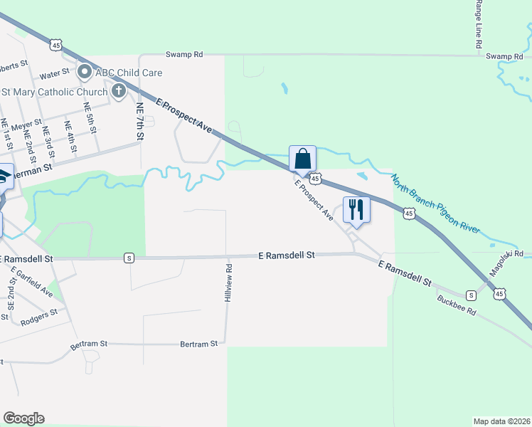 map of restaurants, bars, coffee shops, grocery stores, and more near 1010 East Ramsdell Street in Marion