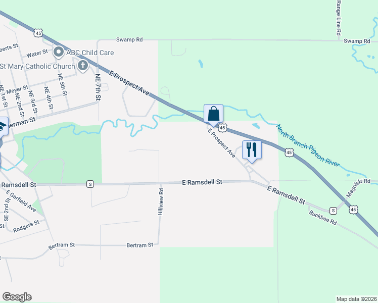 map of restaurants, bars, coffee shops, grocery stores, and more near 1010 East Ramsdell Street in Marion