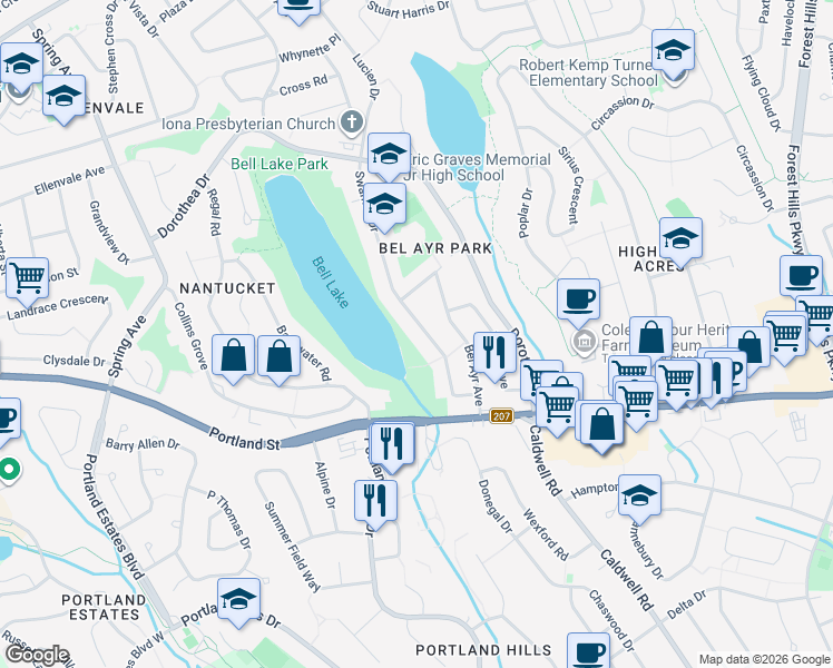 map of restaurants, bars, coffee shops, grocery stores, and more near 30 Swanton Drive in Dartmouth