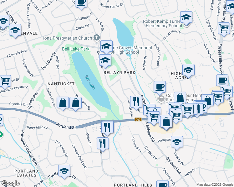 map of restaurants, bars, coffee shops, grocery stores, and more near 31 Swanton Drive in Dartmouth