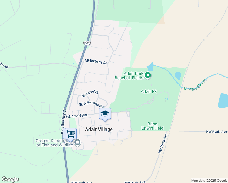 map of restaurants, bars, coffee shops, grocery stores, and more near 230 Northeast Azalea Drive in Corvallis