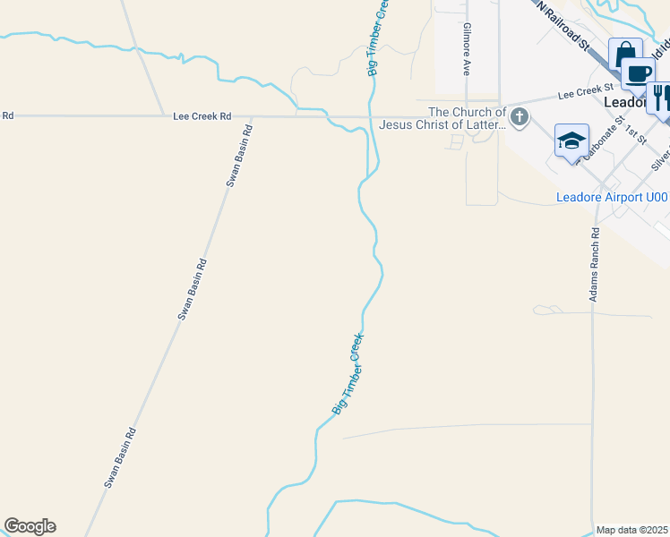 map of restaurants, bars, coffee shops, grocery stores, and more near in Leadore