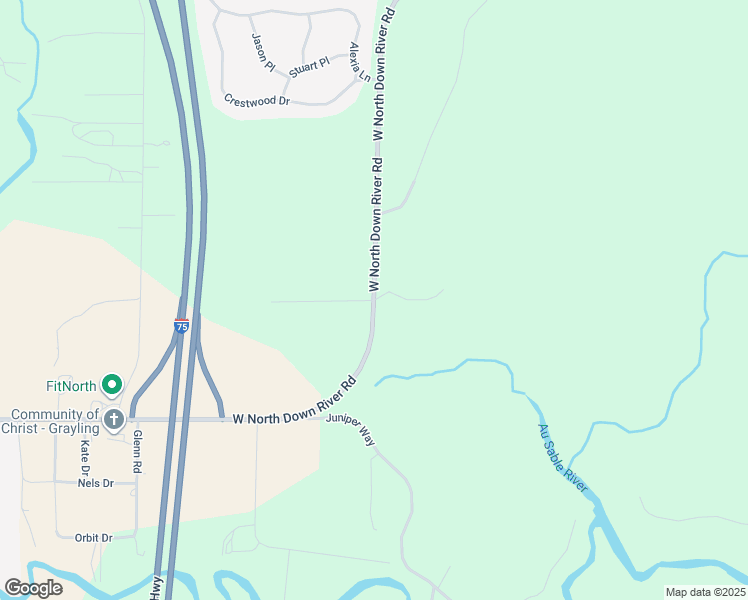 map of restaurants, bars, coffee shops, grocery stores, and more near 3934 Flippin Lane in Grayling