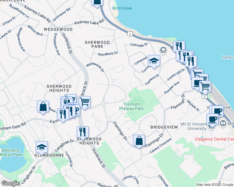 map of restaurants, bars, coffee shops, grocery stores, and more near 37 Carrie Best Court in Halifax