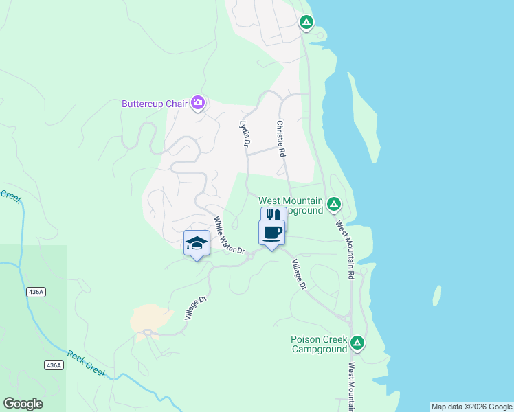 map of restaurants, bars, coffee shops, grocery stores, and more near 2123 Christie Road in Donnelly