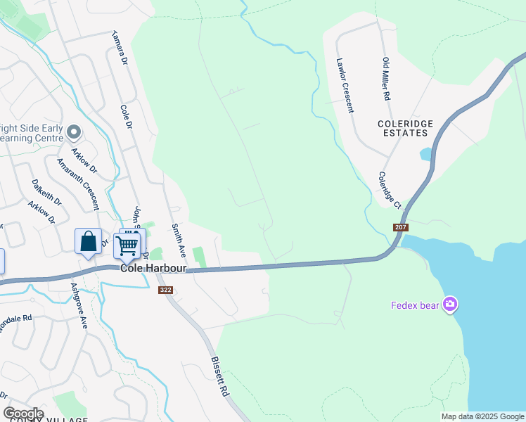 map of restaurants, bars, coffee shops, grocery stores, and more near 41 Ritcey Crescent in Cole Harbour