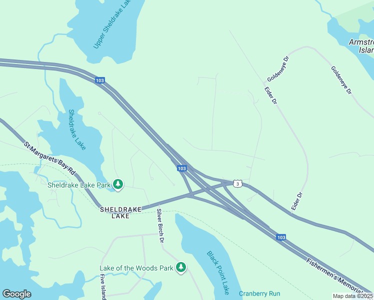 map of restaurants, bars, coffee shops, grocery stores, and more near 40 Merganser Avenue in Timberlea