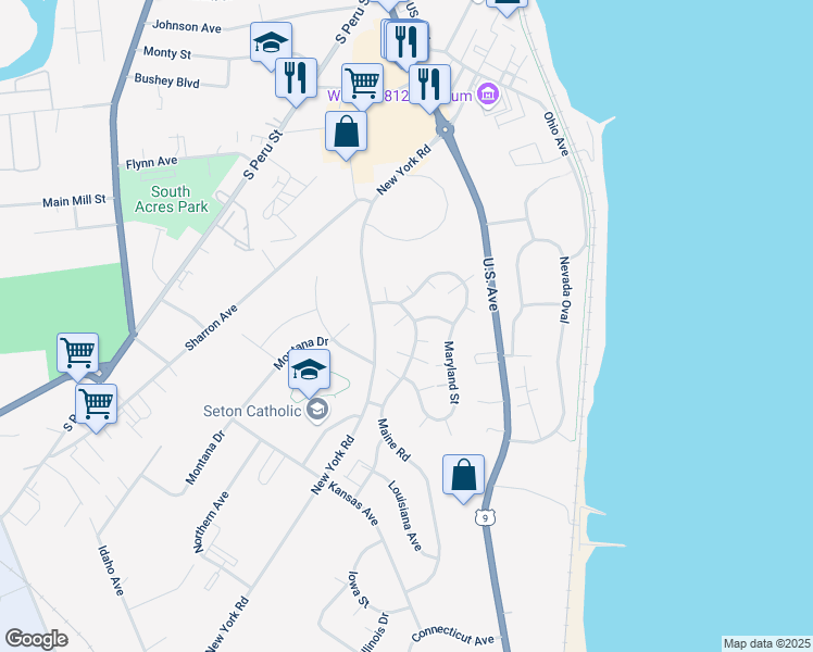 map of restaurants, bars, coffee shops, grocery stores, and more near 26 Maine Rd in Plattsburgh