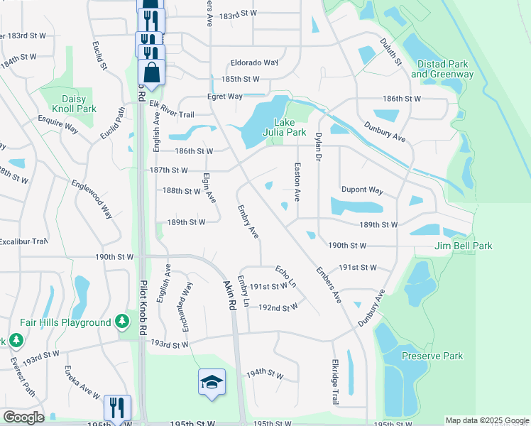 map of restaurants, bars, coffee shops, grocery stores, and more near 18835 Embers Avenue in Farmington
