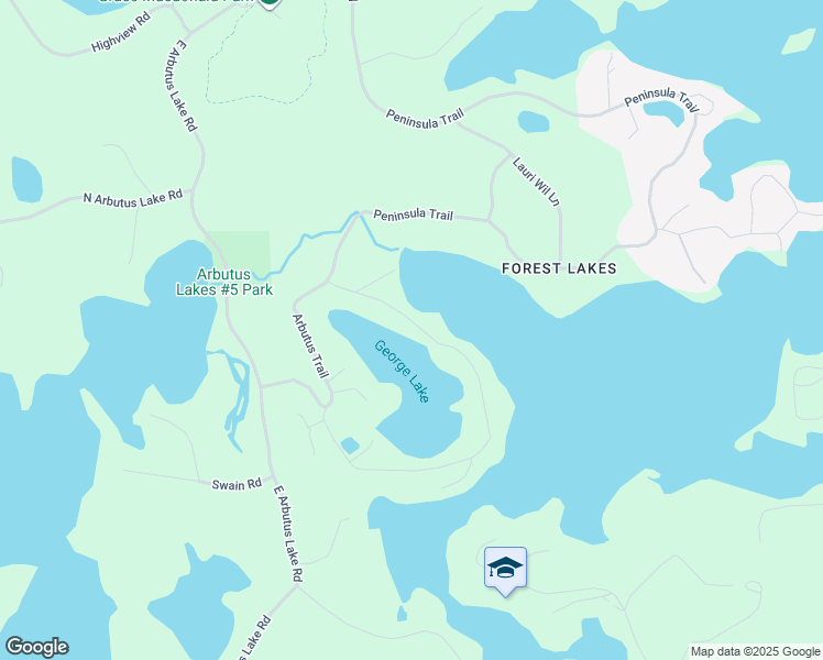 map of restaurants, bars, coffee shops, grocery stores, and more near 668 Lake George Trail in Traverse City