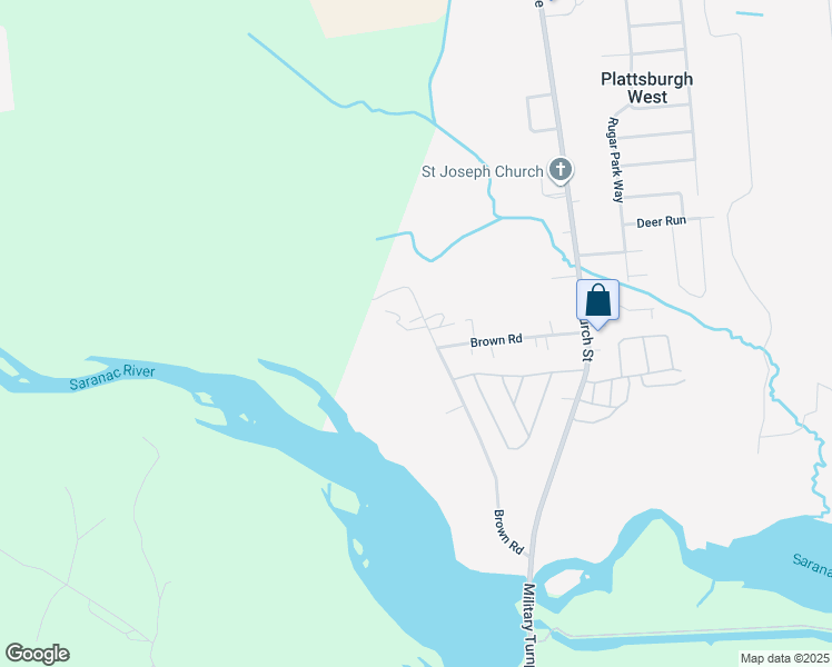 map of restaurants, bars, coffee shops, grocery stores, and more near 91 Brown Road in Plattsburgh