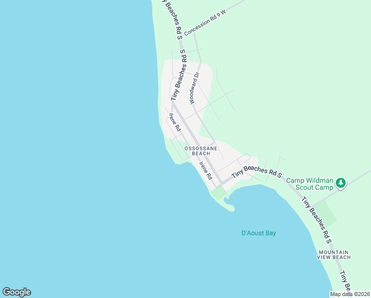 map of restaurants, bars, coffee shops, grocery stores, and more near 33 Yarwood Road in Tiny