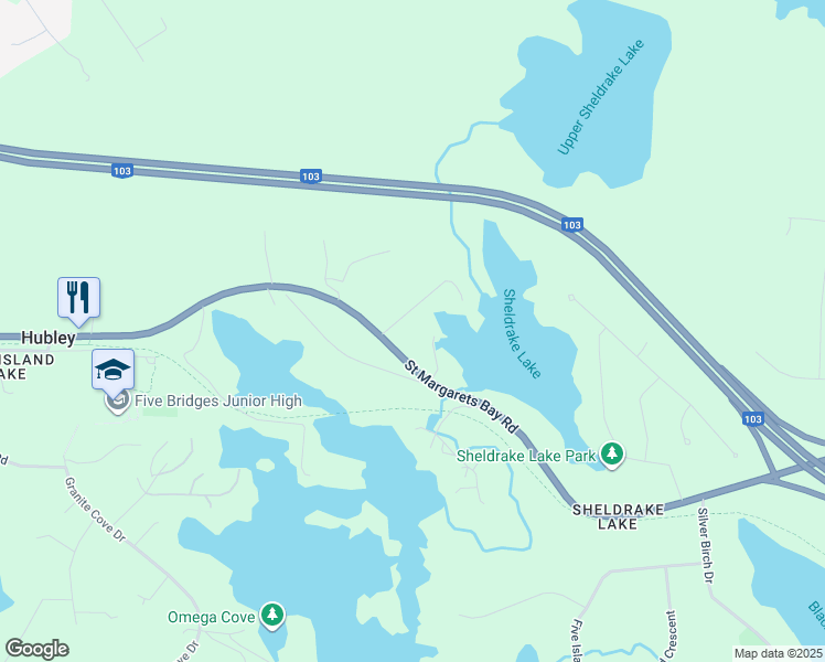 map of restaurants, bars, coffee shops, grocery stores, and more near 3641 Saint Margarets Bay Road in Hubley