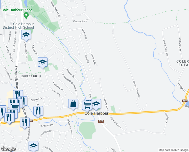 map of restaurants, bars, coffee shops, grocery stores, and more near 27 Cole Drive in Cole Harbour