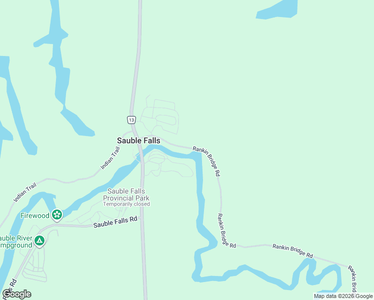 map of restaurants, bars, coffee shops, grocery stores, and more near 38 Rankin Bridge Road in Wiarton