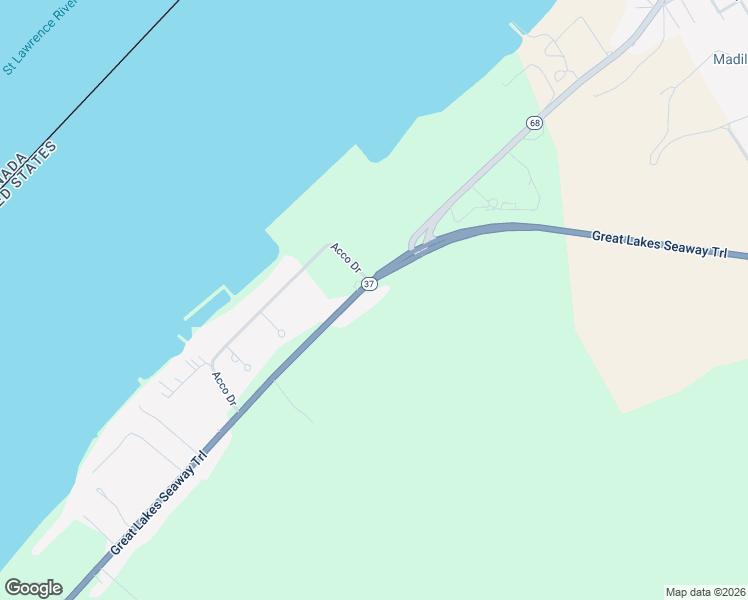 map of restaurants, bars, coffee shops, grocery stores, and more near 7466 New York 37 in Ogdensburg