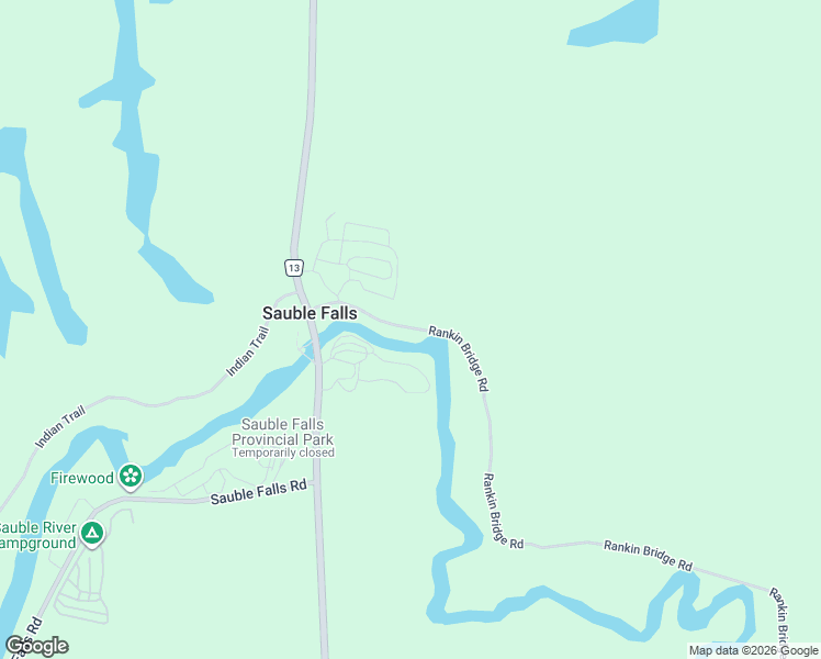 map of restaurants, bars, coffee shops, grocery stores, and more near 38 Rankin Bridge Road in Wiarton