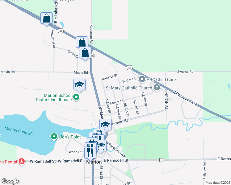 830 Northeast 2nd Street, Marion WI Walk Score