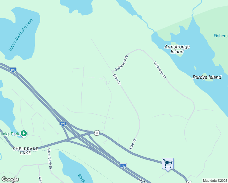 map of restaurants, bars, coffee shops, grocery stores, and more near 43 Grebe Avenue in Timberlea