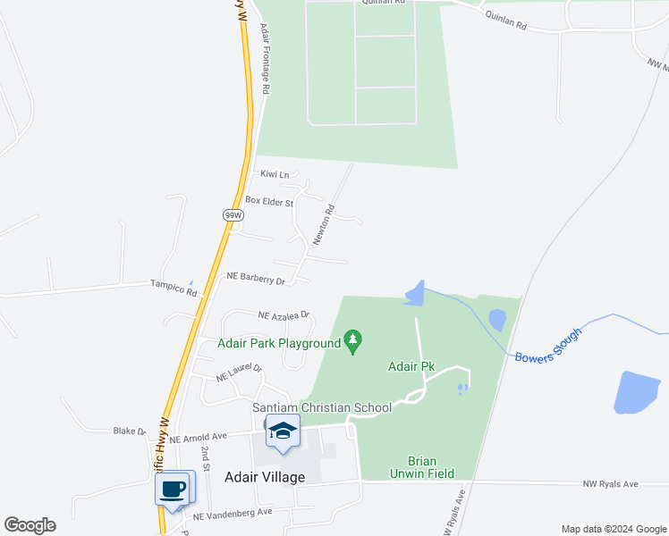 map of restaurants, bars, coffee shops, grocery stores, and more near 8329 Northeast Hibiscus Drive in Adair Village