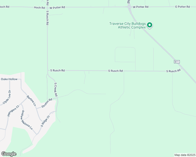 map of restaurants, bars, coffee shops, grocery stores, and more near 494-746 Rusch Road South in Traverse City