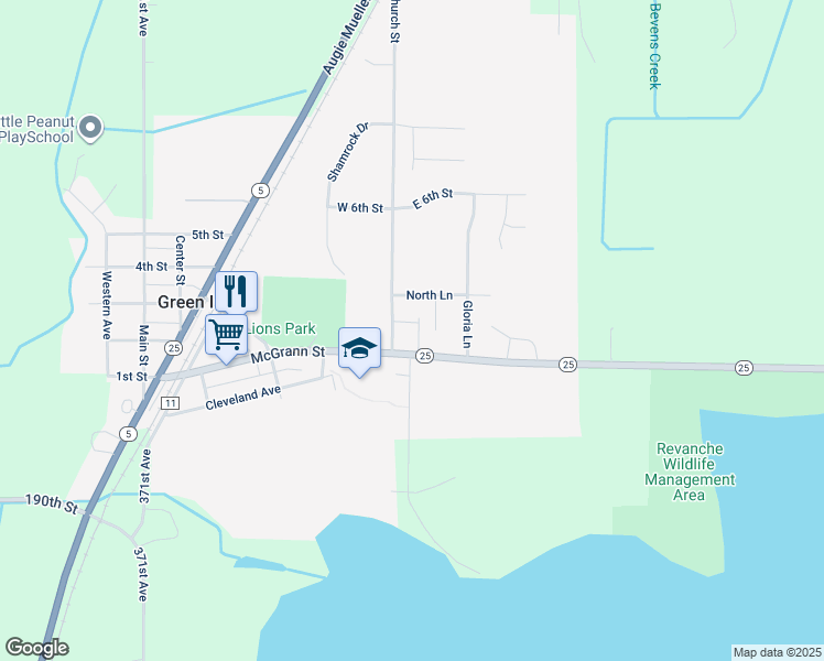 map of restaurants, bars, coffee shops, grocery stores, and more near 235 Church Avenue in Green Isle