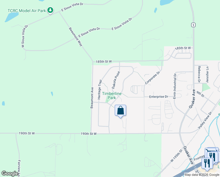 map of restaurants, bars, coffee shops, grocery stores, and more near 755 Dakota Point in Jordan