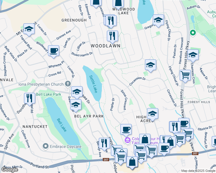 map of restaurants, bars, coffee shops, grocery stores, and more near 305 Cole Harbour Road in Dartmouth
