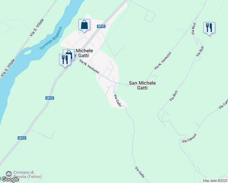 map of restaurants, bars, coffee shops, grocery stores, and more near 4 Via Gallo in Provincia di Parma