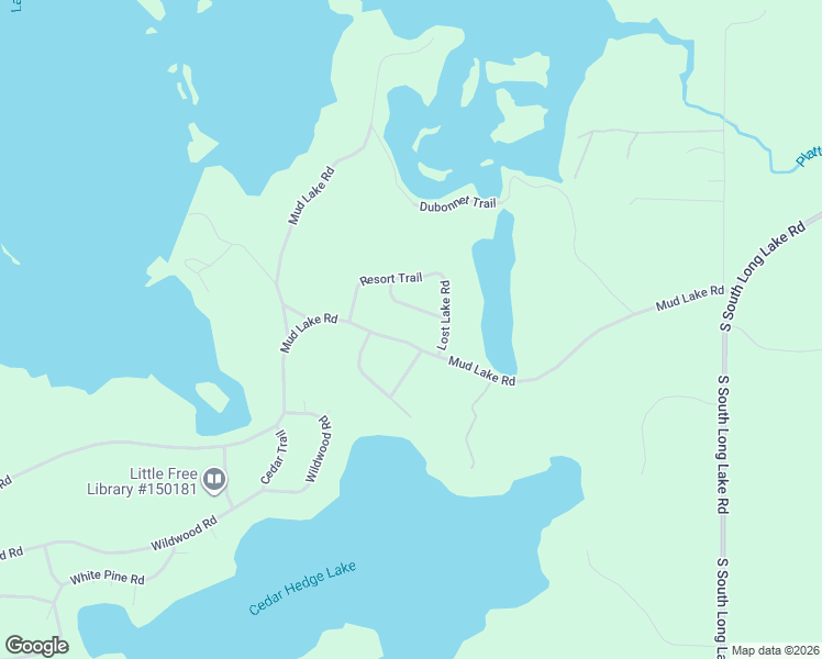 map of restaurants, bars, coffee shops, grocery stores, and more near 10156 Mud Lake Road in Interlochen