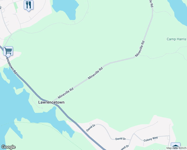 map of restaurants, bars, coffee shops, grocery stores, and more near Mineville Road in Lawrencetown