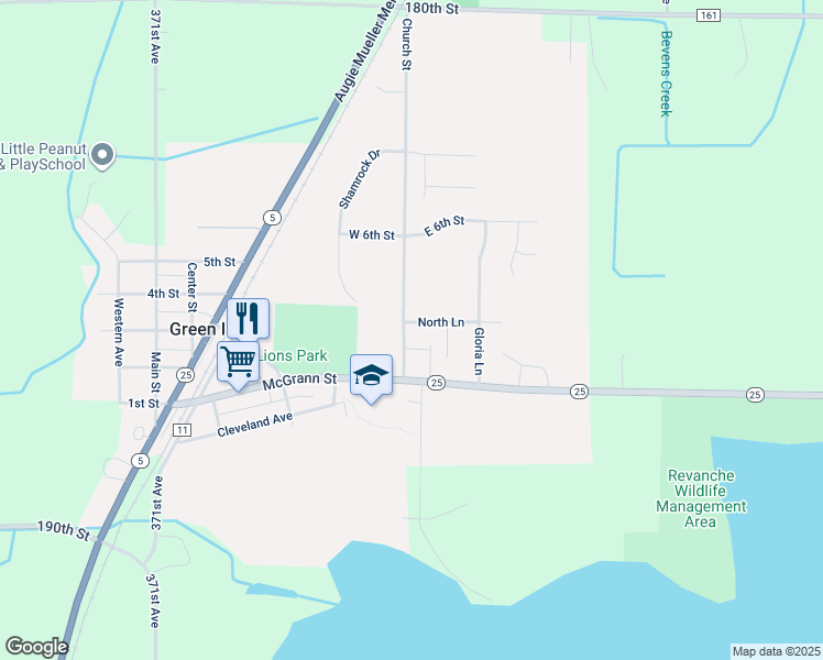 map of restaurants, bars, coffee shops, grocery stores, and more near 235 Church Street in Green Isle