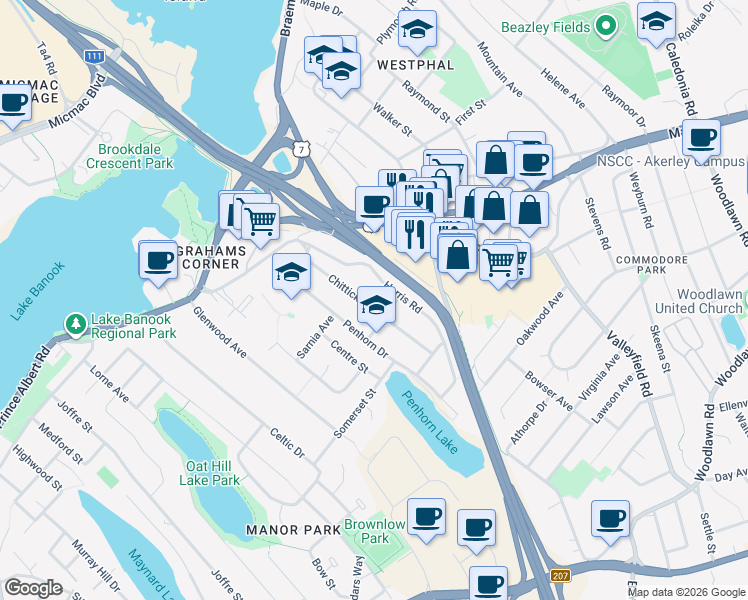 map of restaurants, bars, coffee shops, grocery stores, and more near 27 Chittick Avenue in Dartmouth