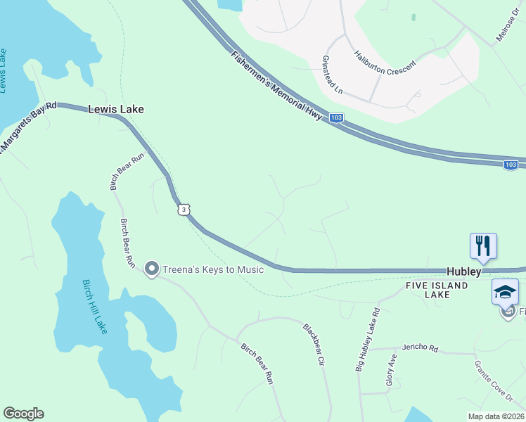map of restaurants, bars, coffee shops, grocery stores, and more near 24 Gooseberry Close in Hubley