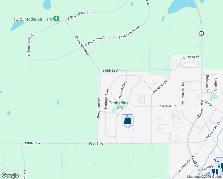 map of restaurants, bars, coffee shops, grocery stores, and more near 755 Dakota Point in Jordan
