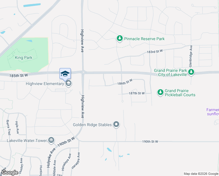 map of restaurants, bars, coffee shops, grocery stores, and more near 18660 Highview Avenue in Lakeville