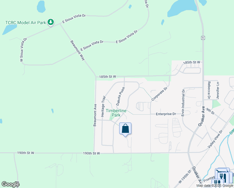 map of restaurants, bars, coffee shops, grocery stores, and more near 935 Dakota Point in Jordan