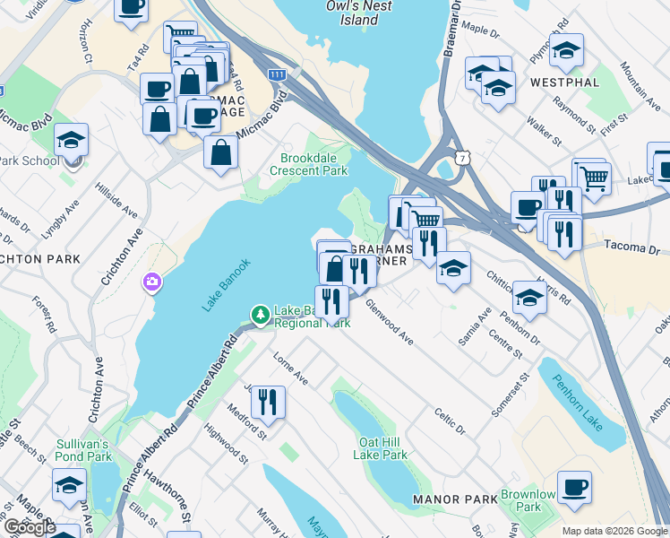 map of restaurants, bars, coffee shops, grocery stores, and more near in Dartmouth