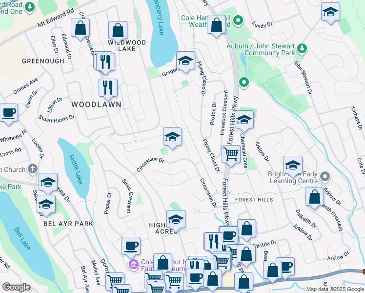 map of restaurants, bars, coffee shops, grocery stores, and more near 20 Glenalva Court in Dartmouth