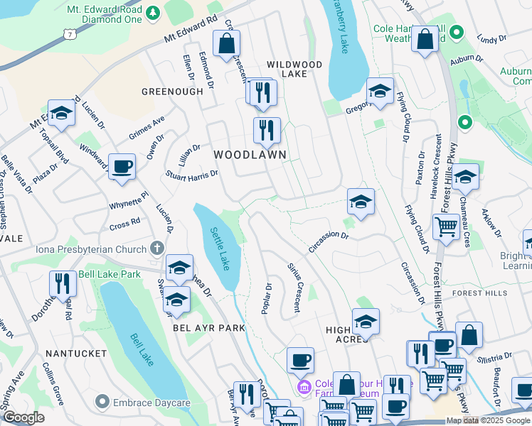 map of restaurants, bars, coffee shops, grocery stores, and more near 235 Poplar Drive in Dartmouth