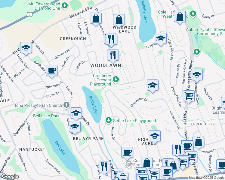 map of restaurants, bars, coffee shops, grocery stores, and more near 235 Poplar Drive in Dartmouth