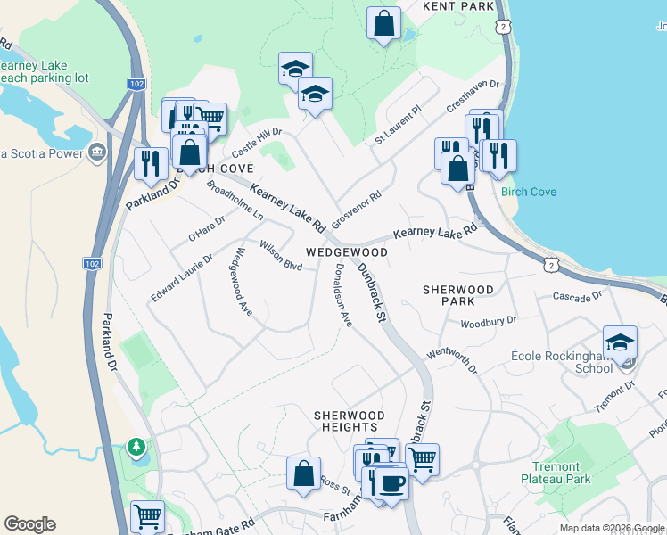 map of restaurants, bars, coffee shops, grocery stores, and more near 29 Donaldson Avenue in Halifax