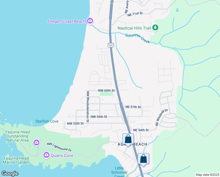 map of restaurants, bars, coffee shops, grocery stores, and more near 125 Northwest 60th Street in Newport