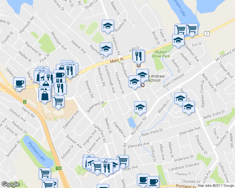 map of restaurants, bars, coffee shops, grocery stores, and more near 31 Guysborough Avenue in Dartmouth