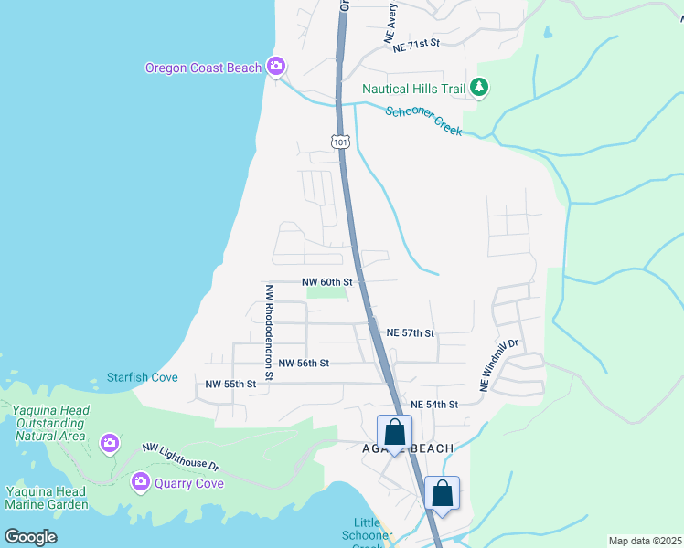 map of restaurants, bars, coffee shops, grocery stores, and more near 116 Northwest 60th Street in Newport