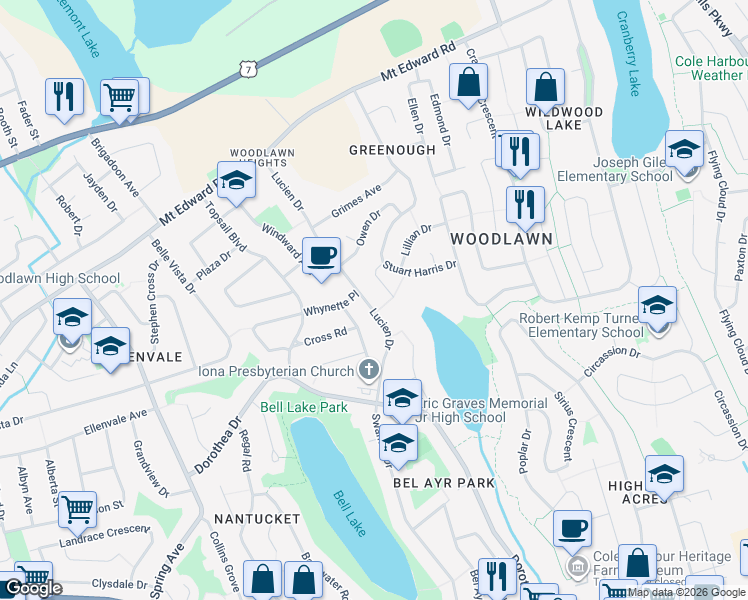 map of restaurants, bars, coffee shops, grocery stores, and more near 53 Lucien Drive in Dartmouth