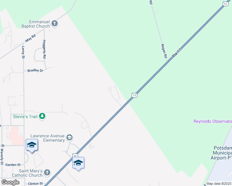 map of restaurants, bars, coffee shops, grocery stores, and more near 3 Debra Drive in Potsdam