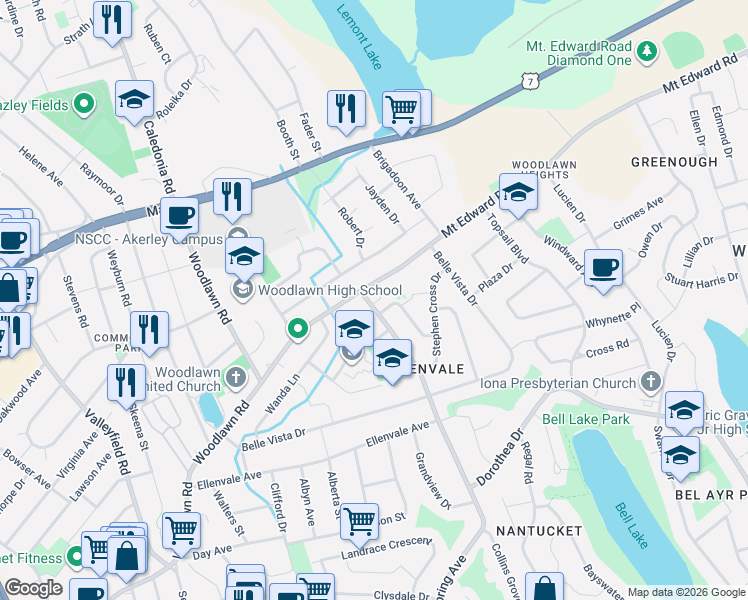 map of restaurants, bars, coffee shops, grocery stores, and more near 530 Spring Avenue in Dartmouth