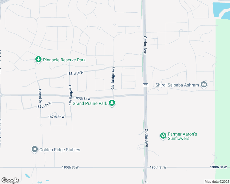 map of restaurants, bars, coffee shops, grocery stores, and more near 18399 Glenbridge Avenue in Lakeville