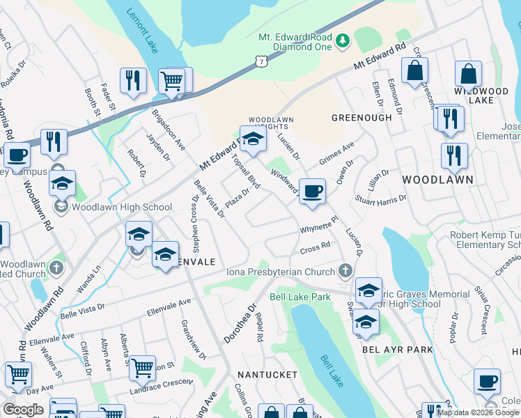 map of restaurants, bars, coffee shops, grocery stores, and more near 8 Digby Crescent in Dartmouth